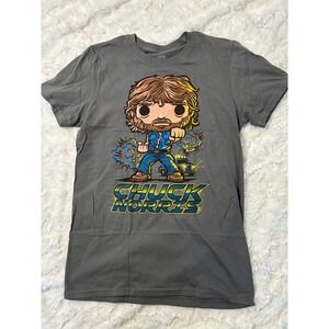 Funko Pop Tees Chuck Norris Graphic T-Shirt Gray Mens Small Cotton Crewneck